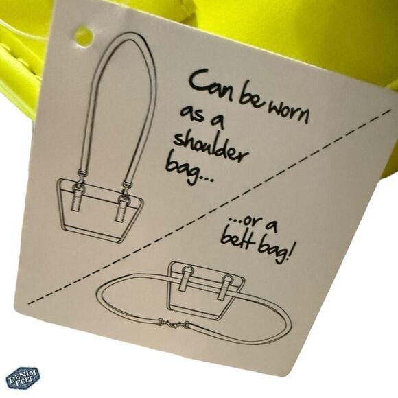 MONDANI NEW YORK XHILARATION BRIGHT NEON YELLOW SHOULDER/BELT BAG/PURSE | NEW!! - Picture 7 of 8